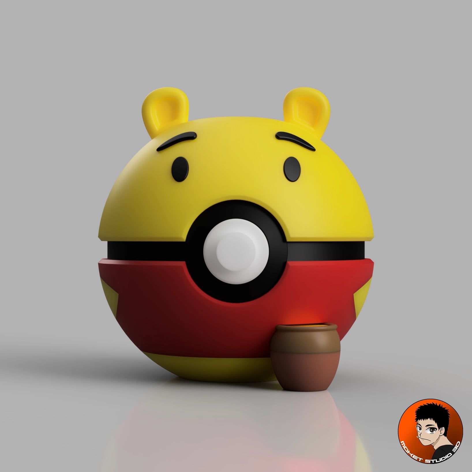 Winnie the pooh Pokeball 3d model