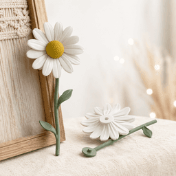 Multicolor Flower Decor Bundle | 5 Different Bloom Designs | Modular Stem Assembly 3d model