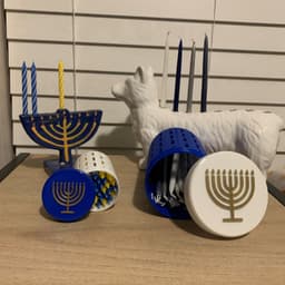 Menorah Candle Storage Box -Remix of Scalable Round Screw-Top Box 3d model
