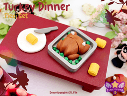 Turkey Dinner Flexi Set 3d model