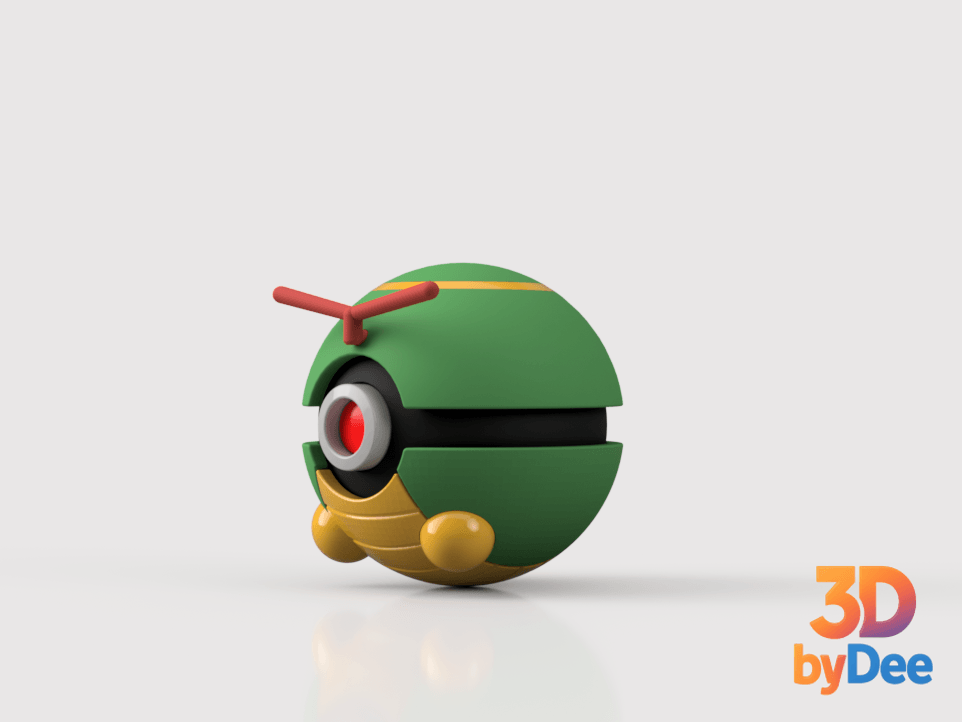 Caterpie Pokeball 3d model