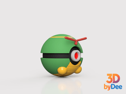 Caterpie Pokeball 3d model