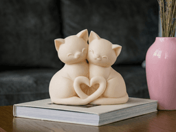 Heart-Tailed Cat Couple 3d model