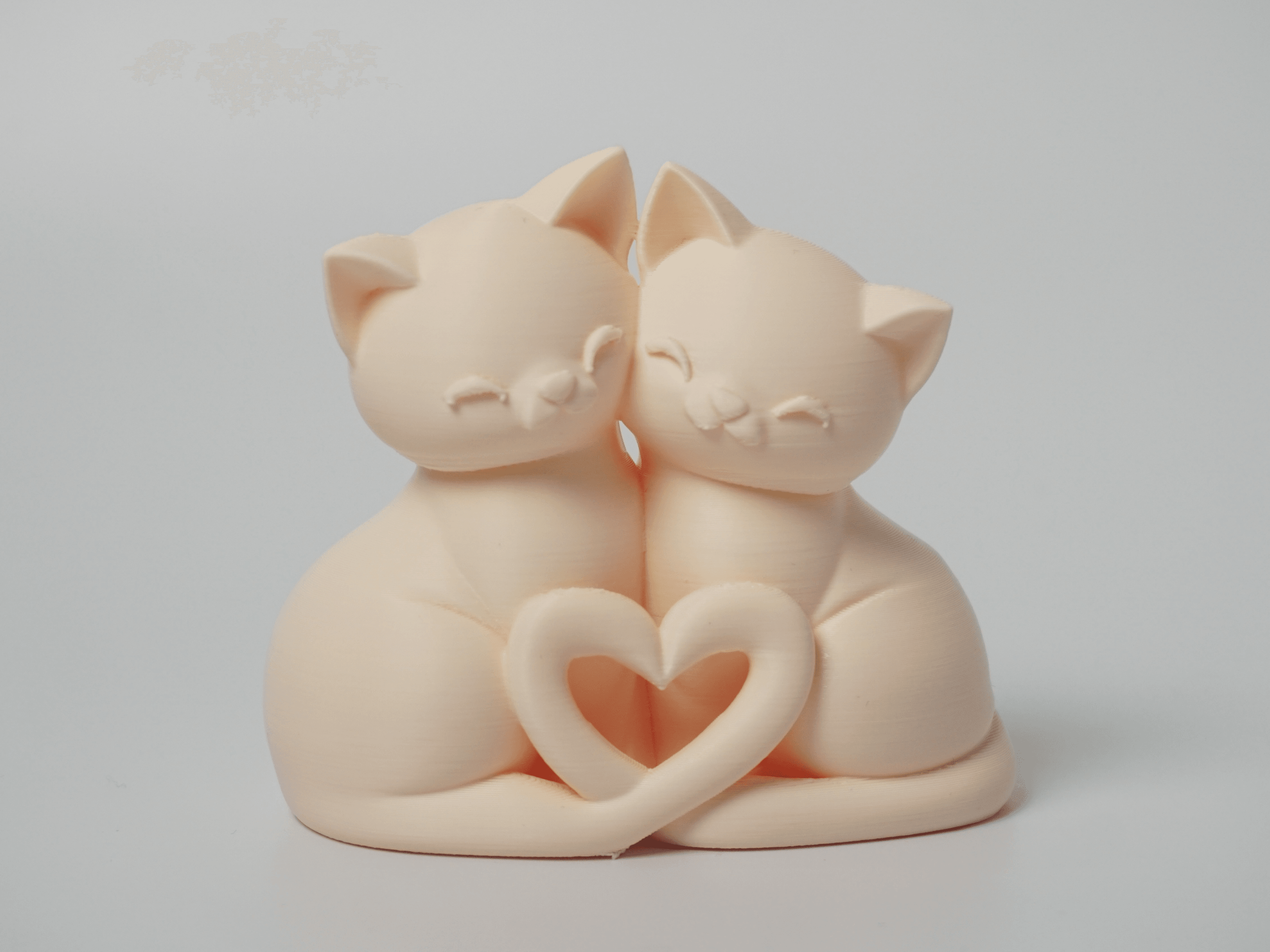 Heart-Tailed Cat Couple 3d model