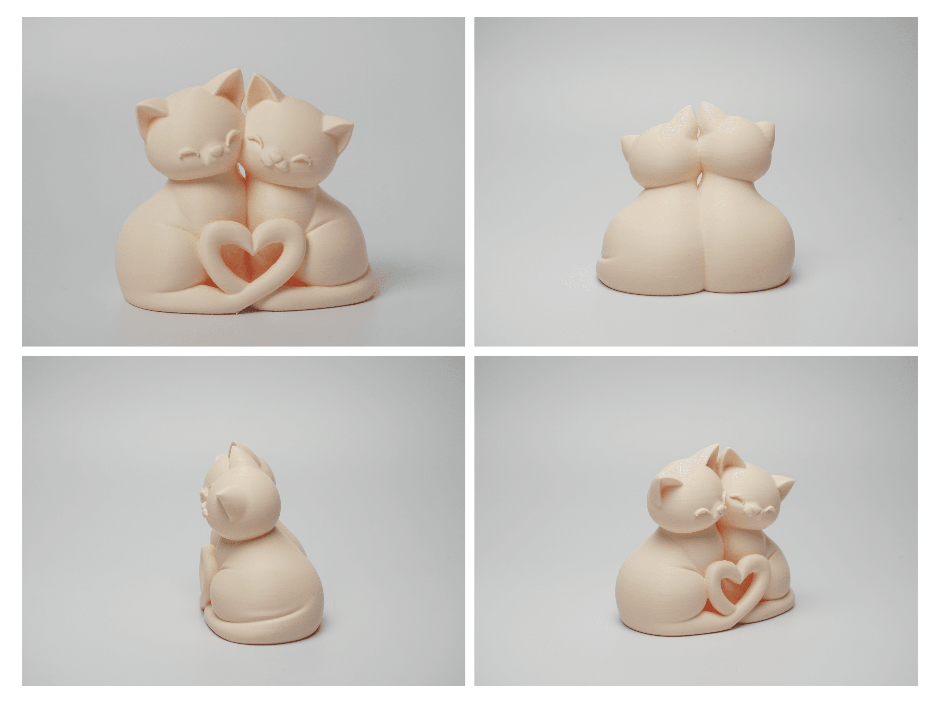 Heart-Tailed Cat Couple 3d model
