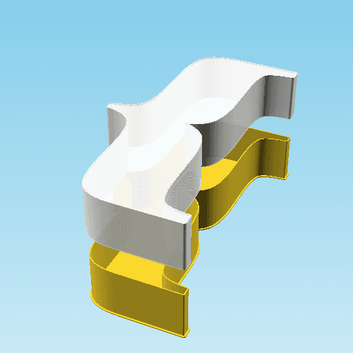 MEDIUM LEFT CURLY BRACKET ORNAMENT, nestable box (v1) 3d model