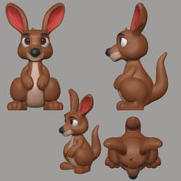 cartoon kangaroo 3d model