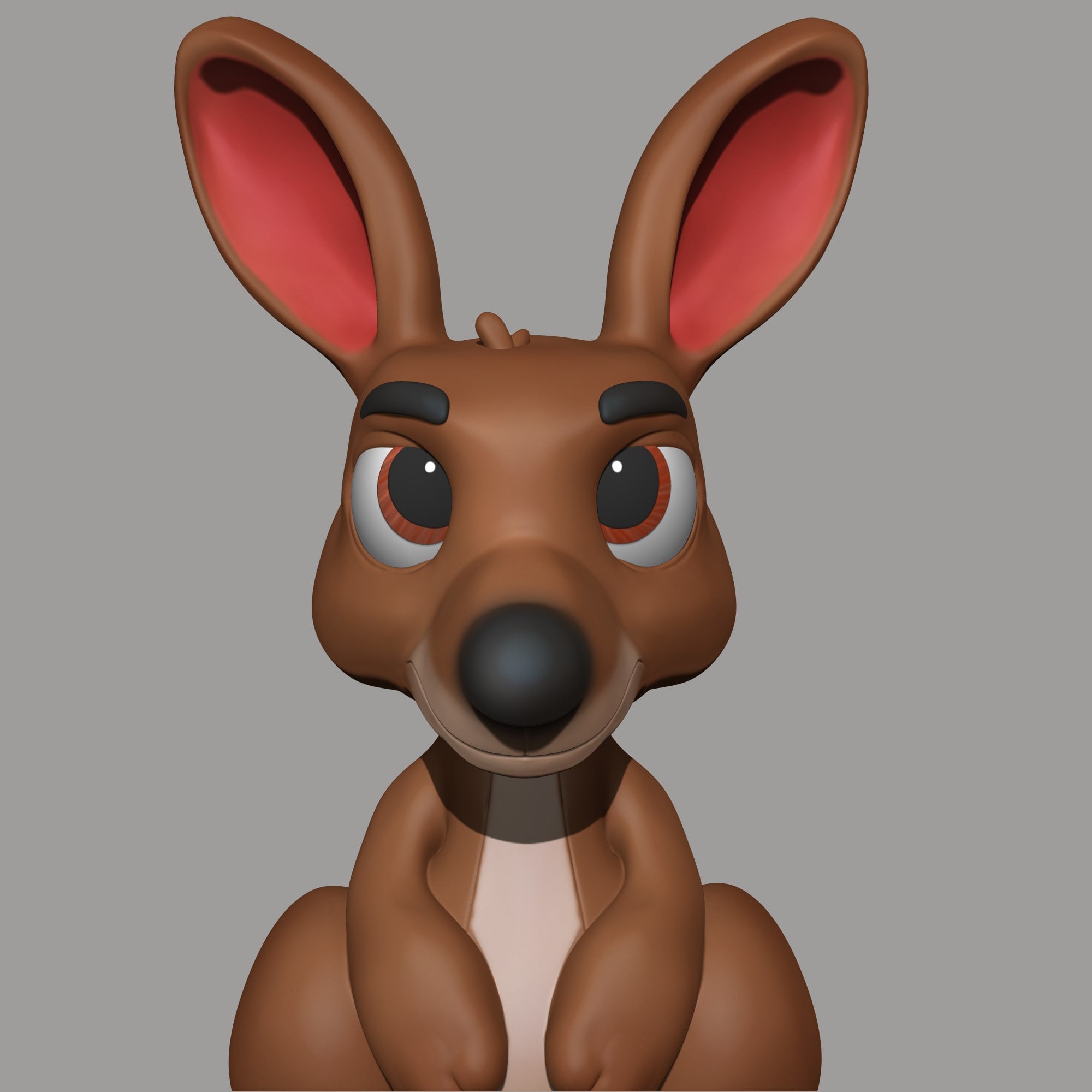 cartoon kangaroo 3d model