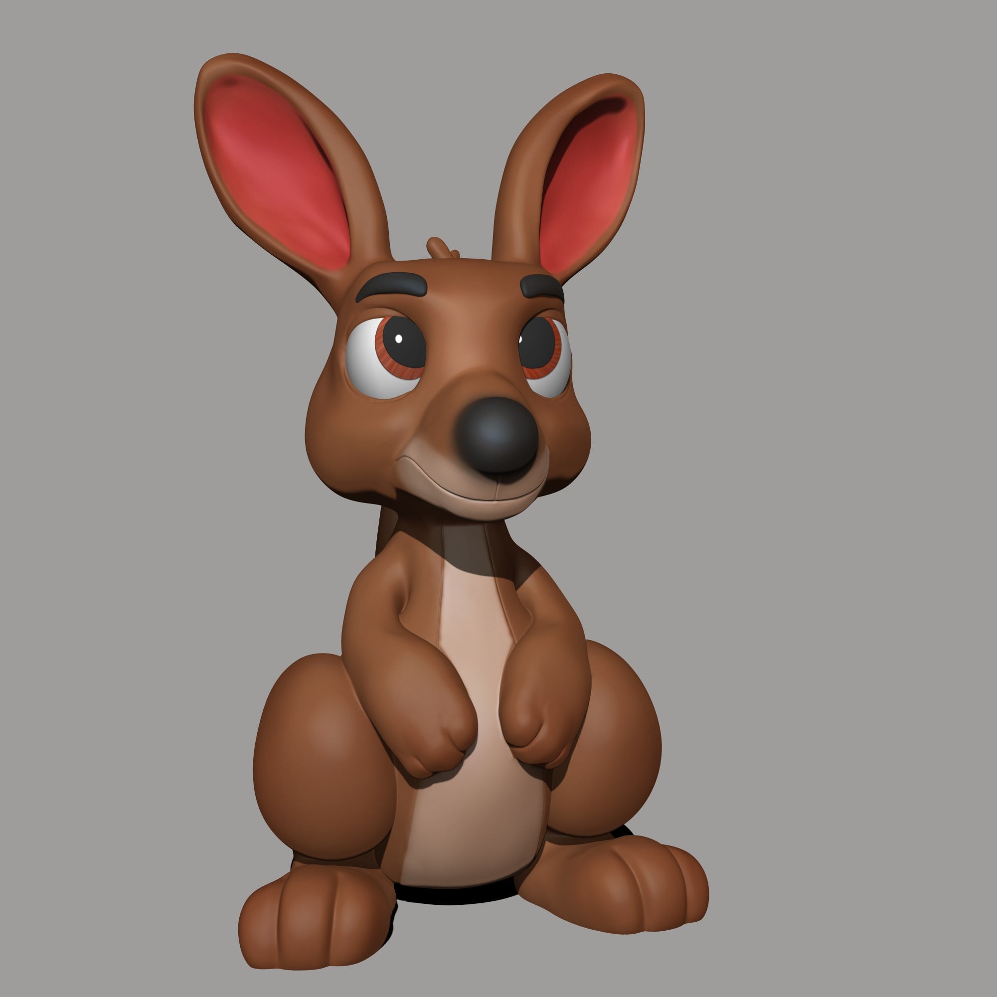 cartoon kangaroo 3d model