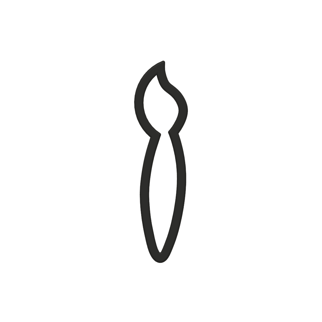 Paintbrush Cookie Cutter STL File - 4 inches 3d model
