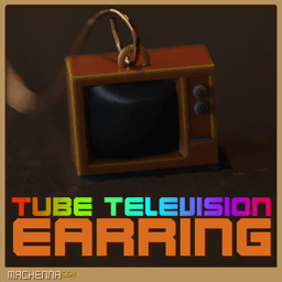 Tube Television Earrings | 80s Retro 3d model