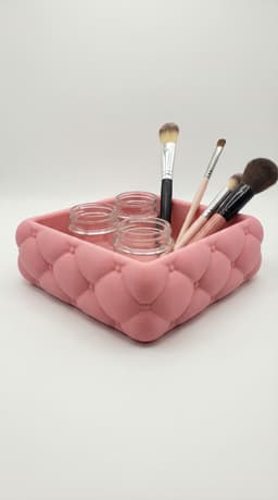 Quilted Organizer | Tufted Vanity Tray & Aesthetic Desk Storage 3d model