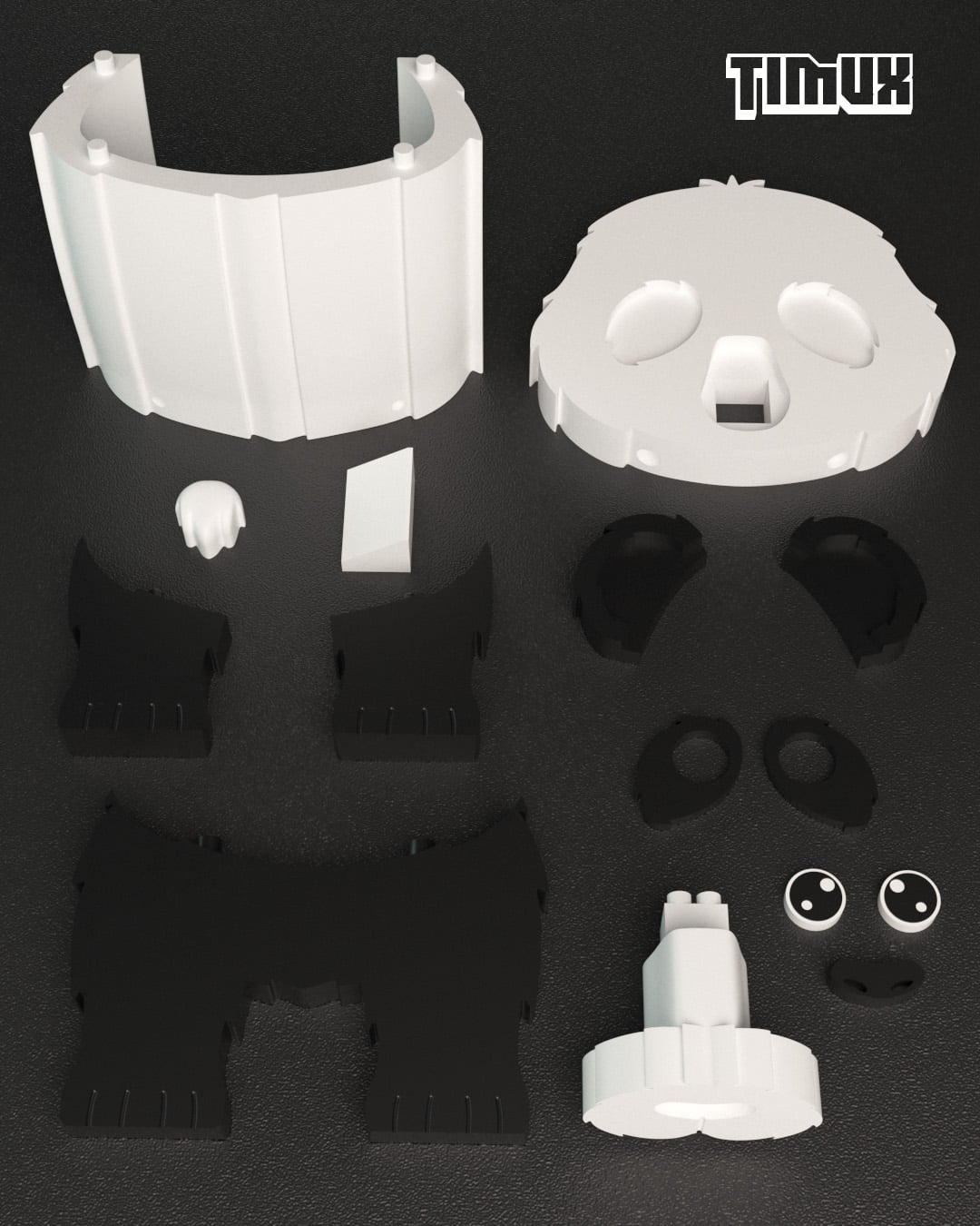 PANDA BEAR GLASSES HOLDER 3d model