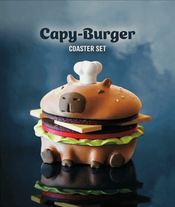 Capy-Burger Coaster Set 3d model
