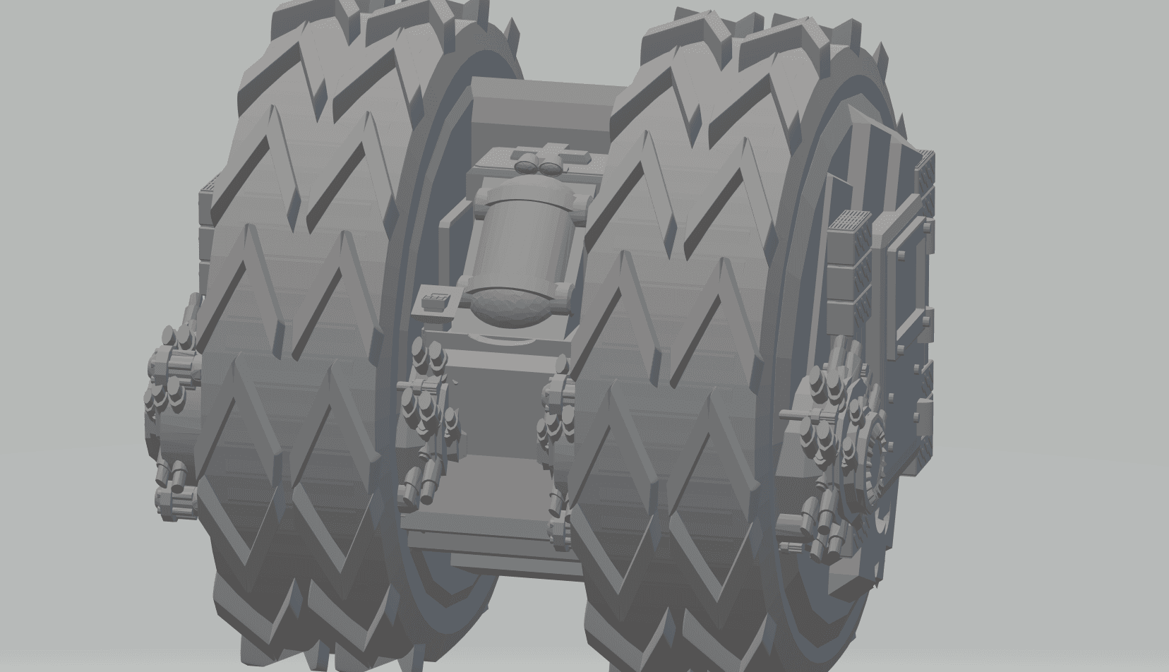 FHW:Double mono wheel Prototype carrier v1 simple print 3d model