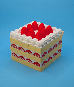 Square Strawberry Cake Container 3d model