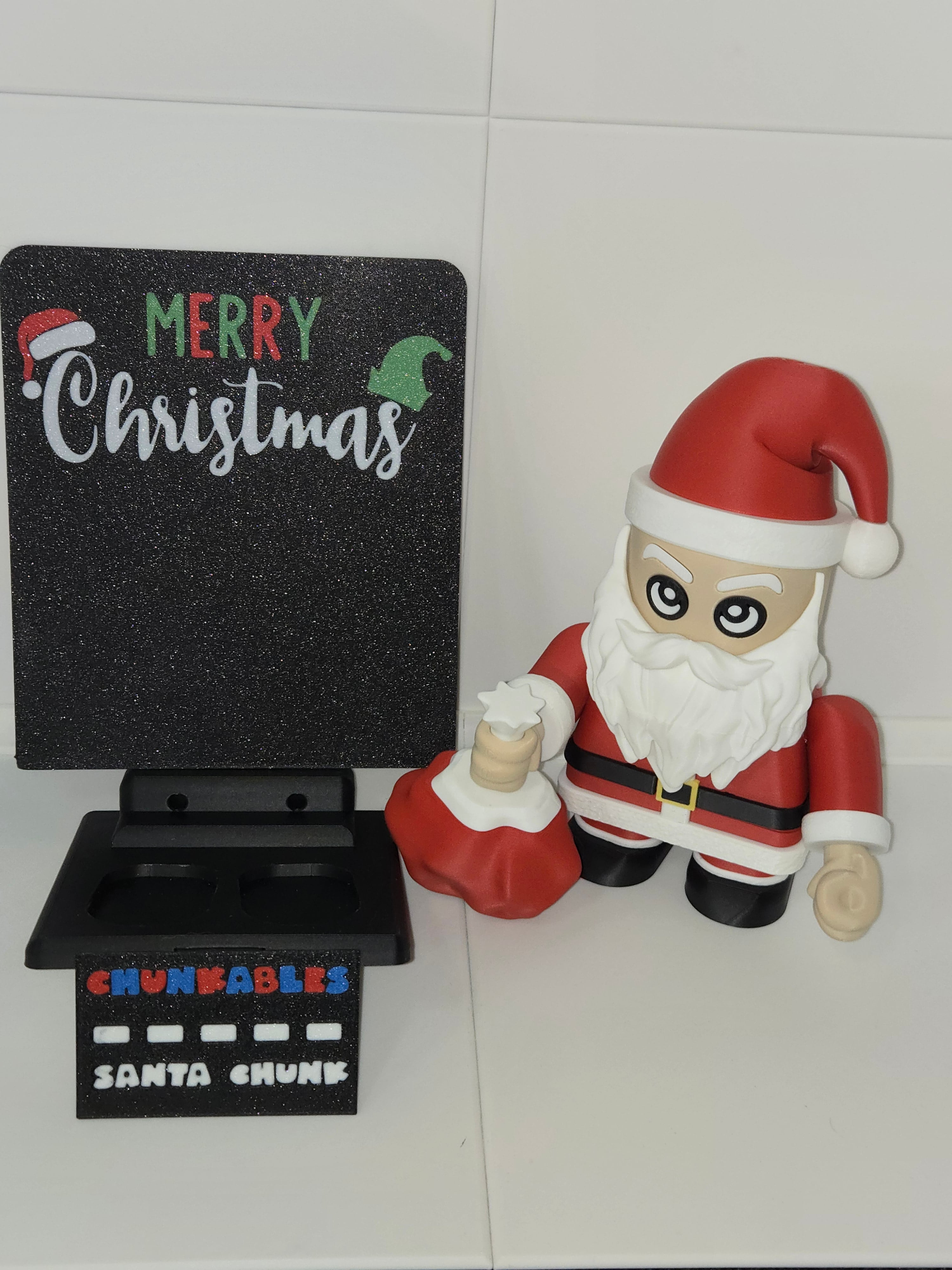 Santa Chunk Multicolor Nameplates and Backer 3d model