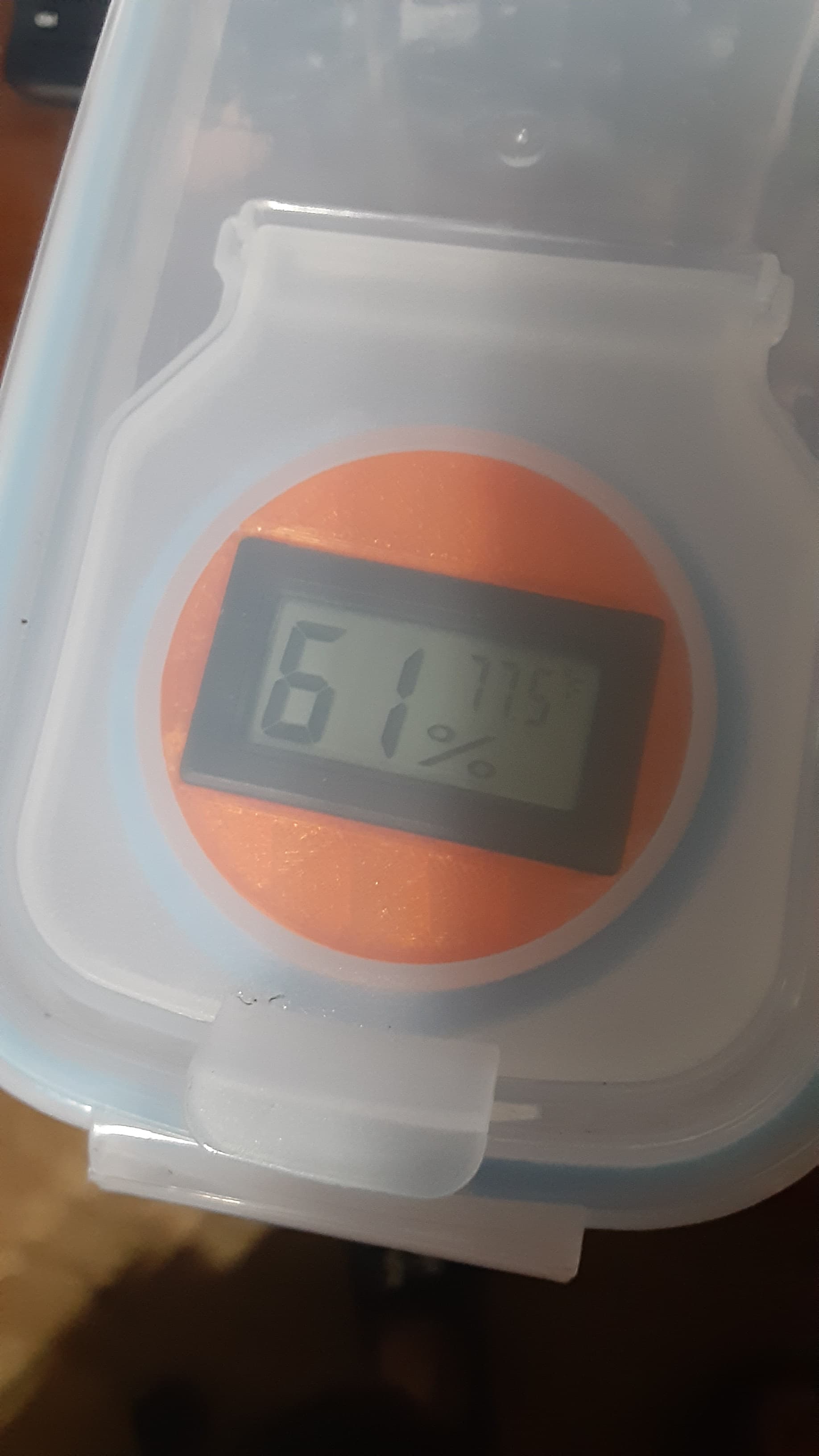 Hygrometer mount for cereal containers 3d model