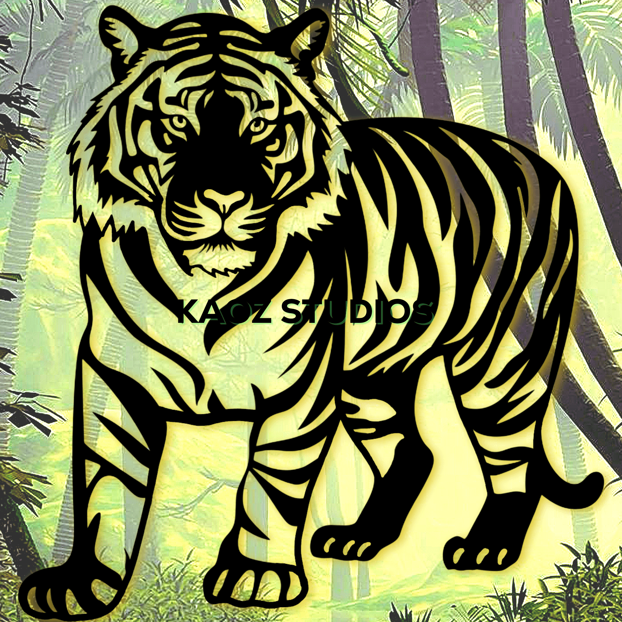 realistic tiger wall art jungle cat wall decor tiger decoration 3d model