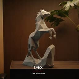Low Poly Rearing Horse Sculpture 3d model