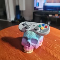 Skull Controller Stands - Smooth and Knitted Textures 3d model