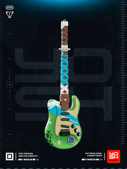 Blue Turtle Fort Guitar 3D Printer STL file 3d model