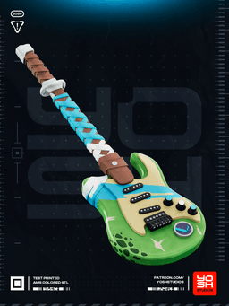 Blue Turtle Fort Guitar 3D Printer STL file 3d model