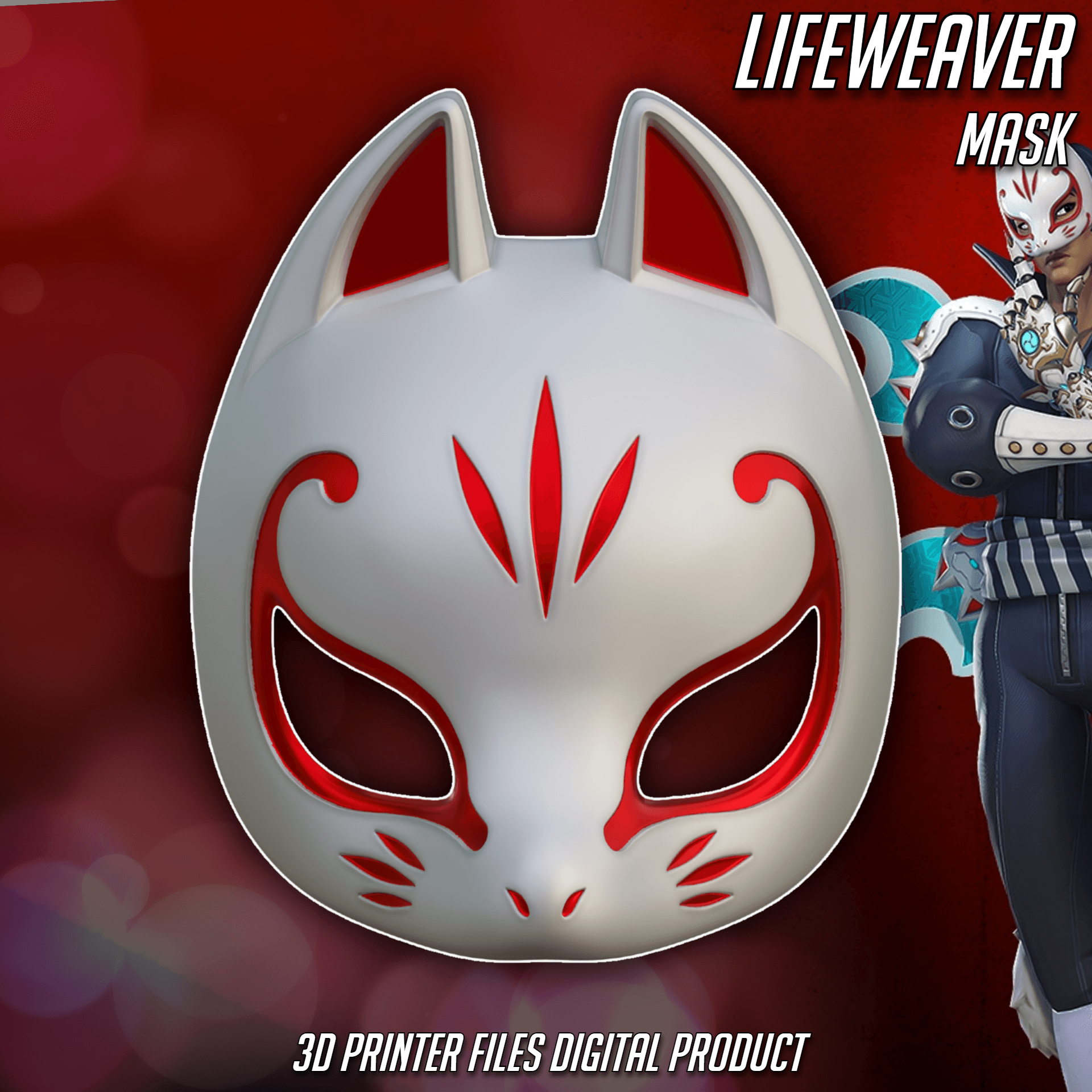 Lifeweaver X Fox Phantom Thieves Cosplay Mask OverWatch 2 Persona 3d model