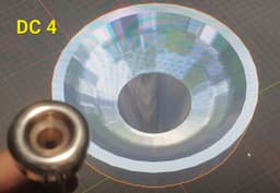 Trumpet MP Adaptor for Multipiece Mouthpiece - Version 3 compared to a Parduba Double Cup 4 - 3d model