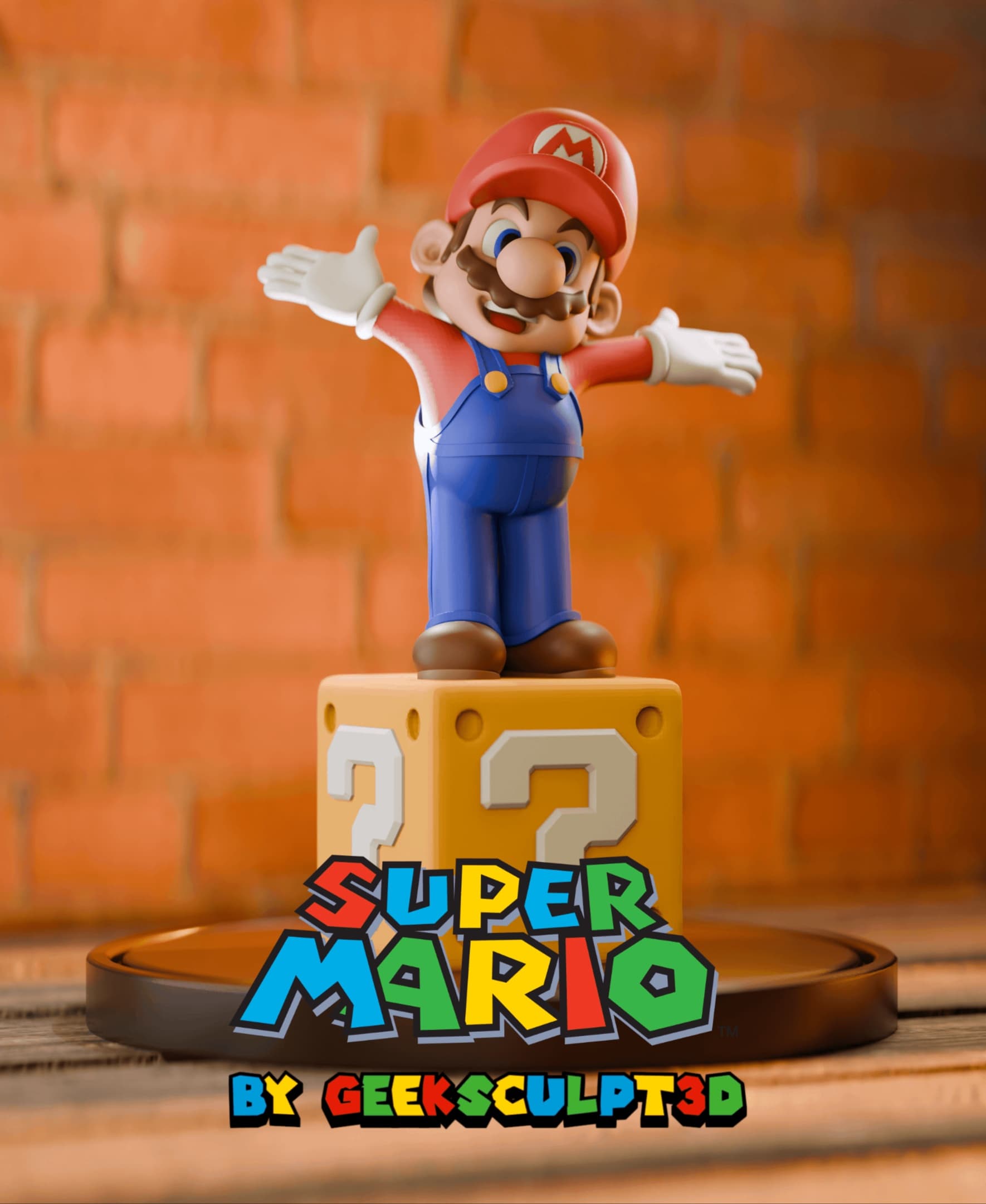 Mario - Super Plumber Hero 3D Printed Collectible 3d model