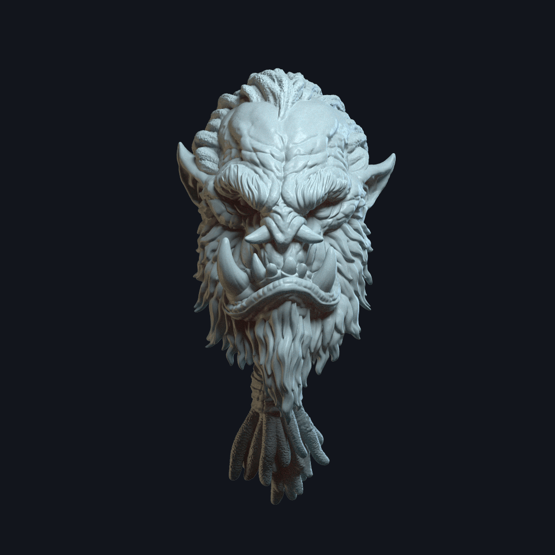 Thornak v2 Action Figure Head 3d model