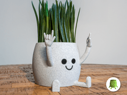 Happy Sitting Pot Rock N Roll Hand 3d model