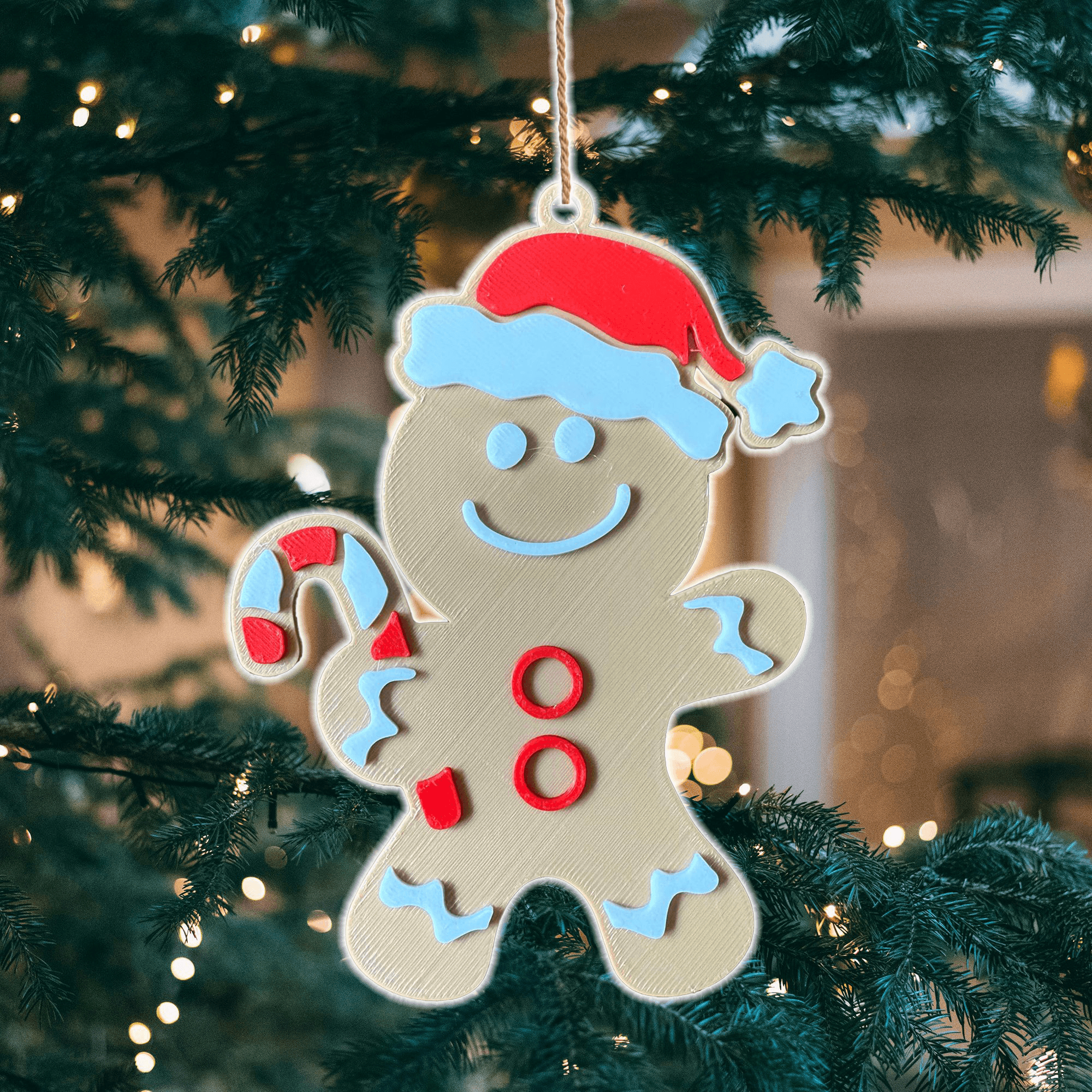 Christmas Gingerbread Man v2 Tree Ornament 3d model