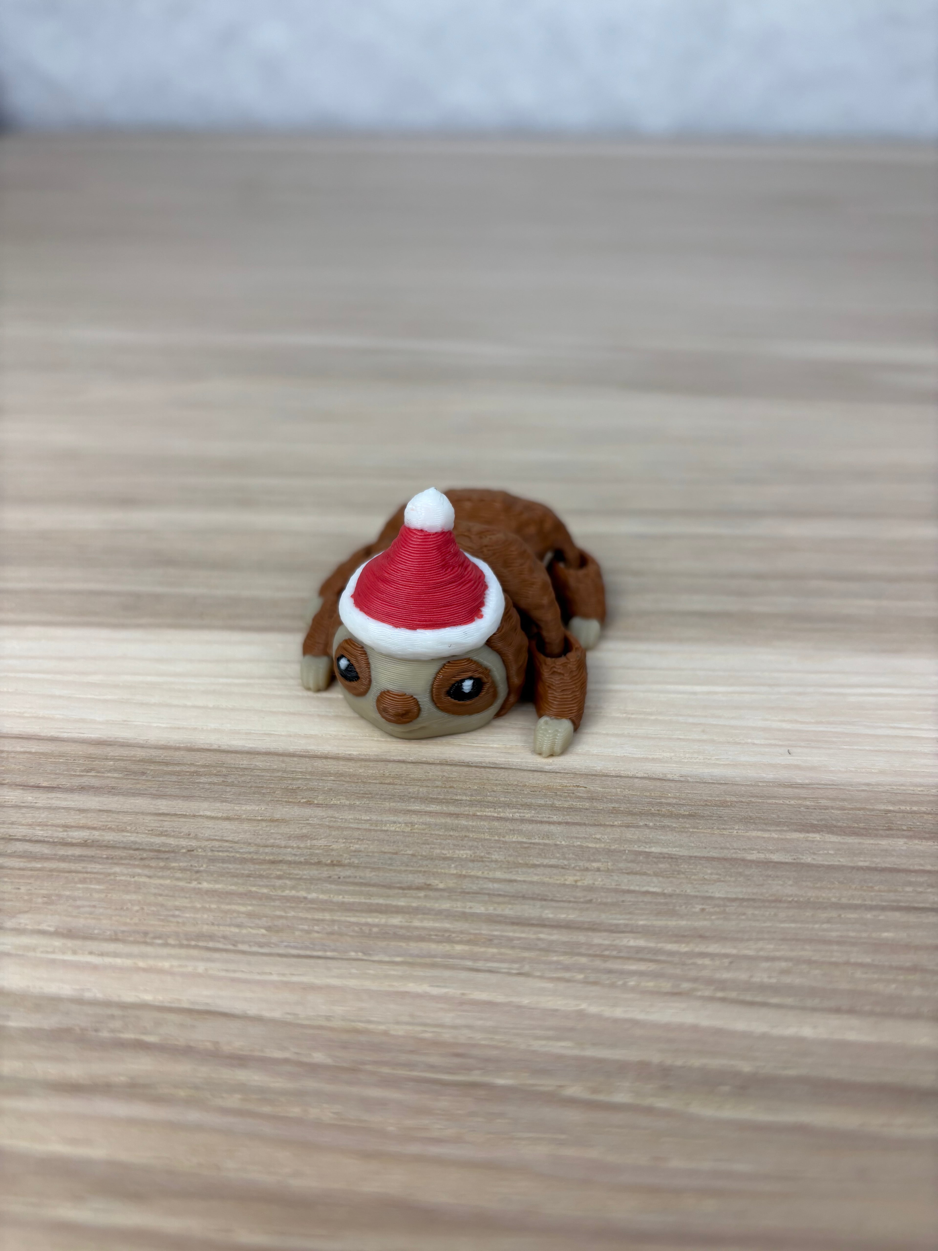 Sloth with Christmas Hat 3d model