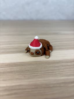 Sloth with Christmas Hat 3d model