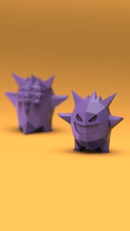 Low-poly Gengar 3d model