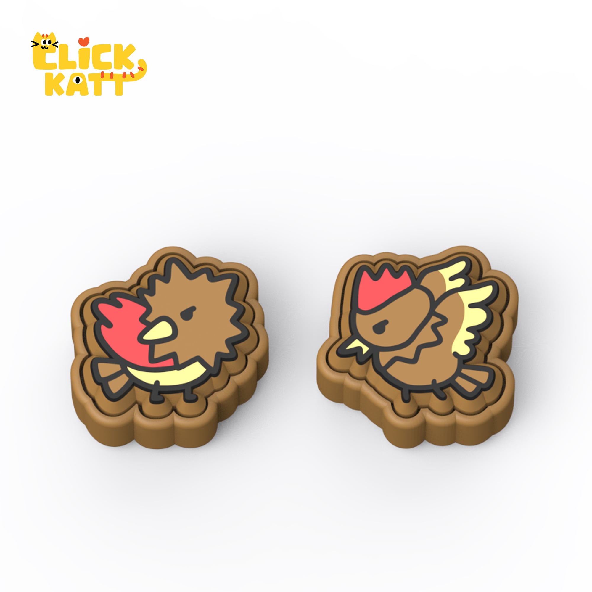 Monster 021-022 - Clicker Fidget Toy Keychain 3d model