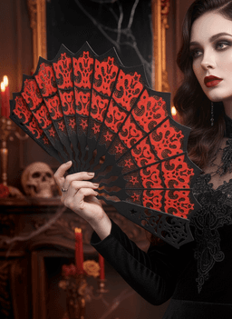 Halloween Spider Web Hand Fan 3d model