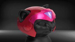 Cat Helmet Ninja Red 3d model