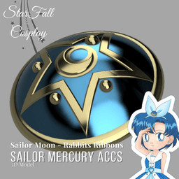Mercury Rabbit Ribbon Cosplay Accessories 3d model