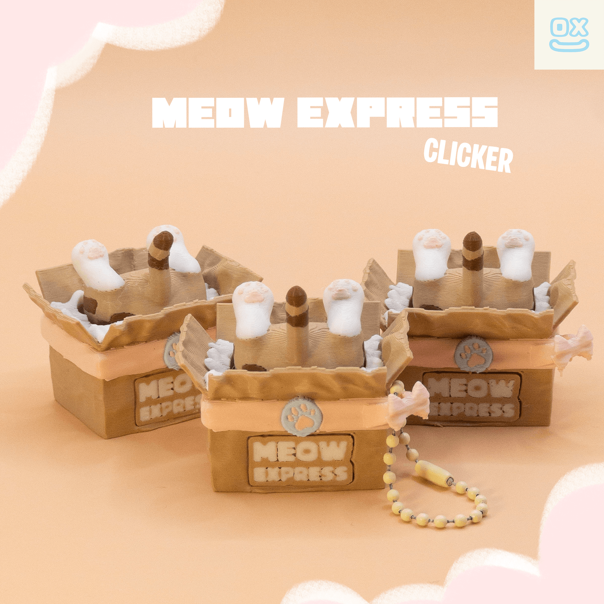 Meow Express Kitty Clicker - Fidget Clicker Toy 3d model