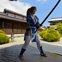 Japanese Warrior Woman 3D Character Model v2.0 3d model