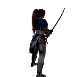 Japanese Warrior Woman 3D Character Model v2.0 3d model