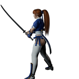 Japanese Warrior Woman 3D Character Model v2.0 3d model