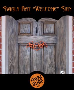 Swirly Bat "Welcome" Sign 3d model