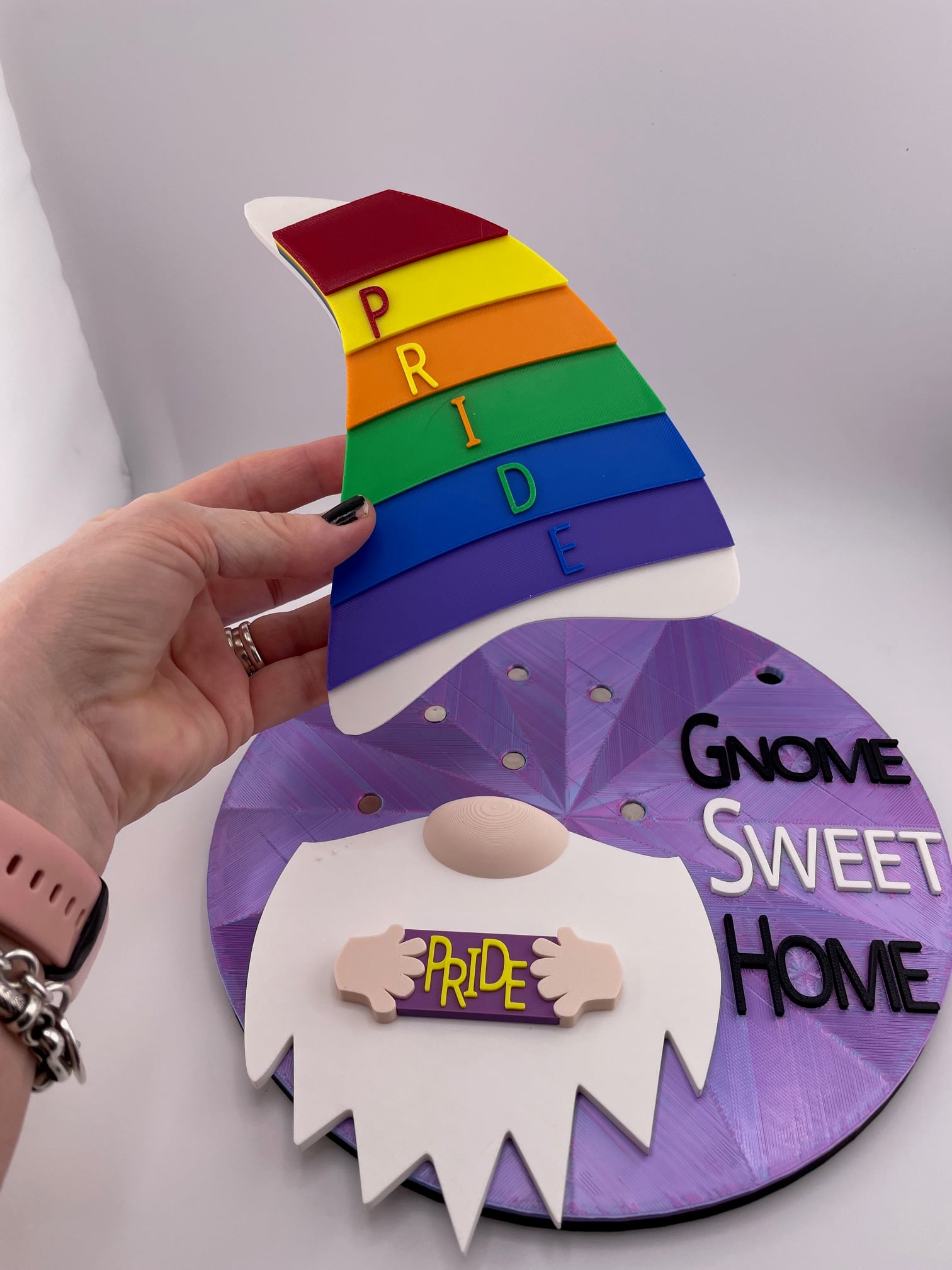 Magnetic Pride Hat Gnome For Modular Sign 3d model