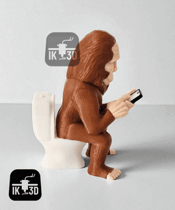 Bigfoot Scroll and Log Figurine Collectible 3d model
