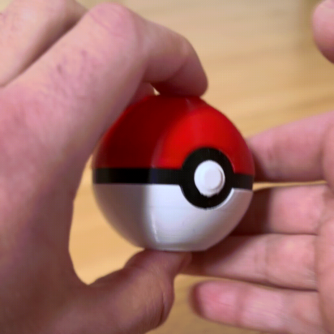 Pokeball Fidget Spinner (Bearing Required) 3d model