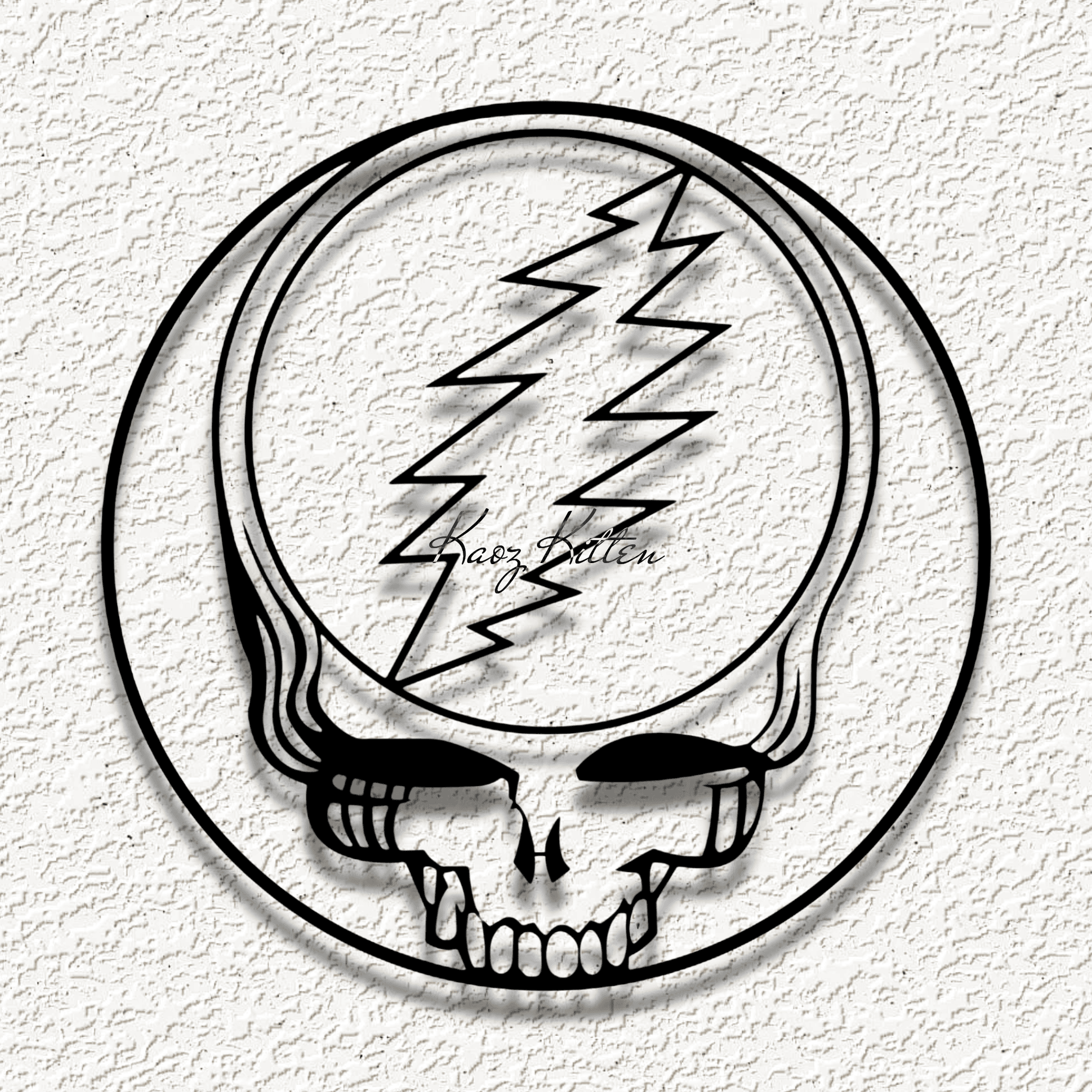 grateful bolt wall art 3d model