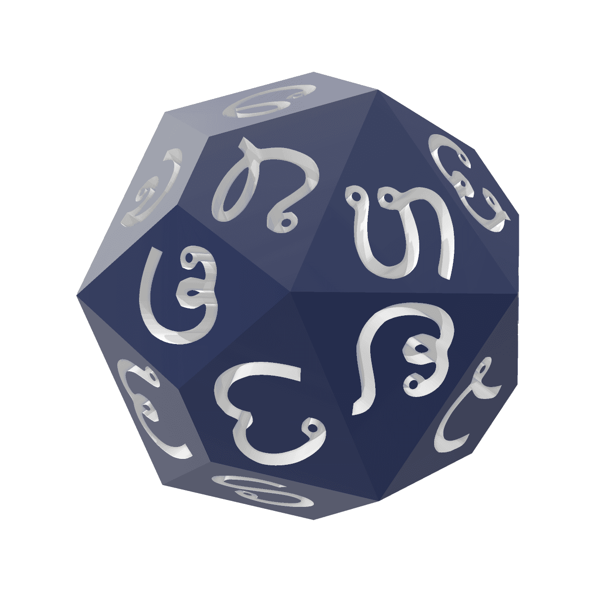 Lao Alphabet d27 Polyhedral Die 3d model